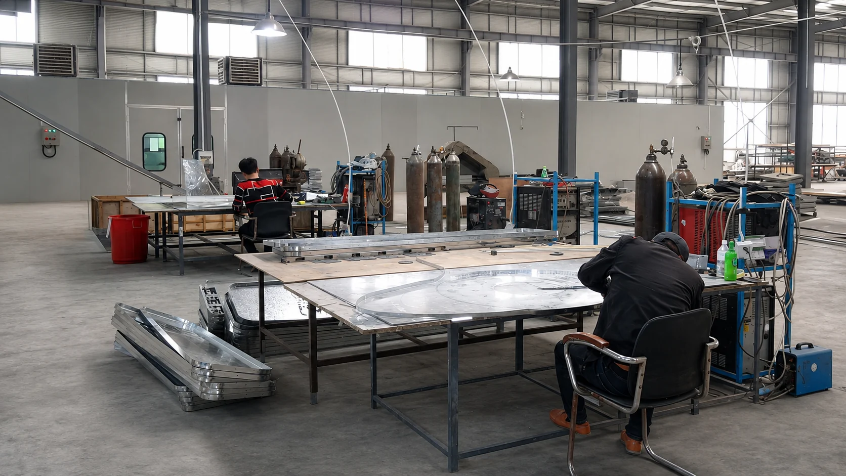Fabrication team at work