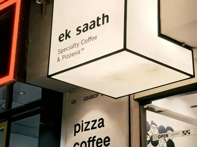 Rectangular LED light box sign for bar storefront