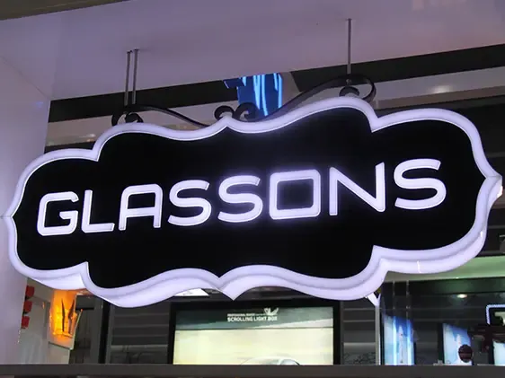 Backlit LED cabinet sign for gym and fitness center