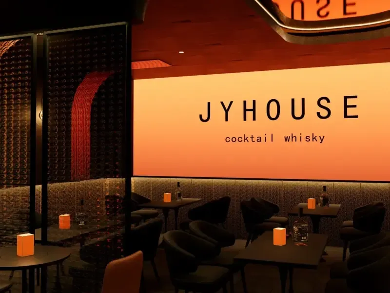 LED cabinet sign for bar and lounge interior