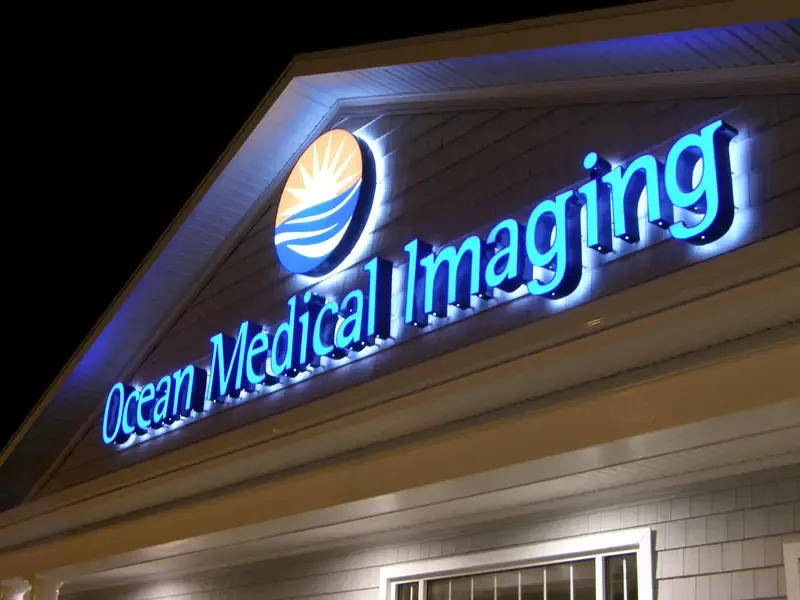Dual-lit channel letters for medical and healthcare facility