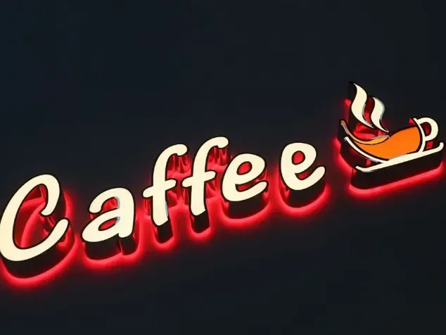 Dual lit channel letters for bar and nightlife venue at night