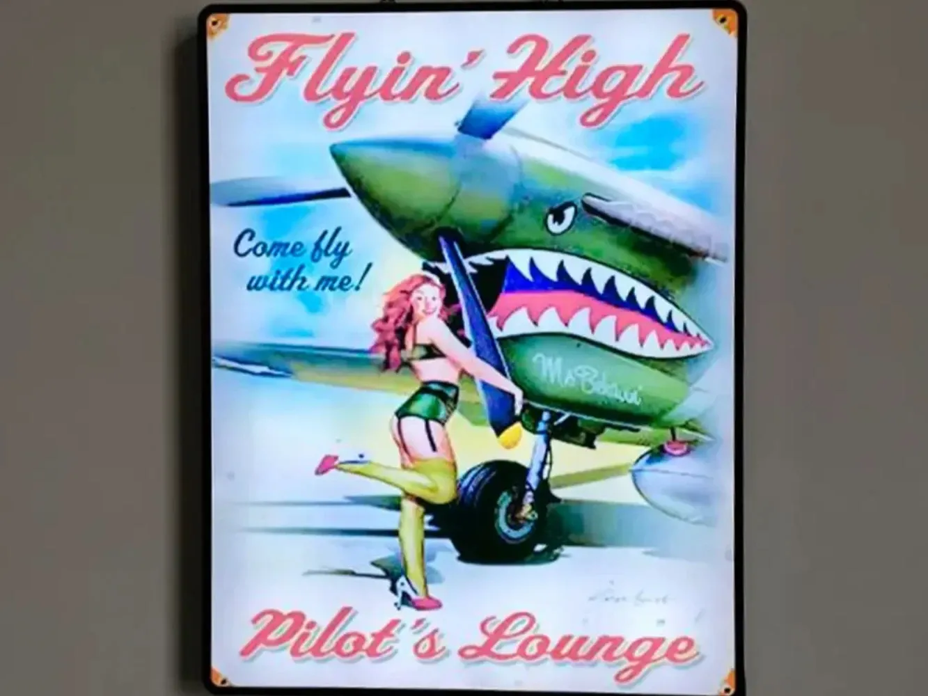 LED illuminated poster frame close up