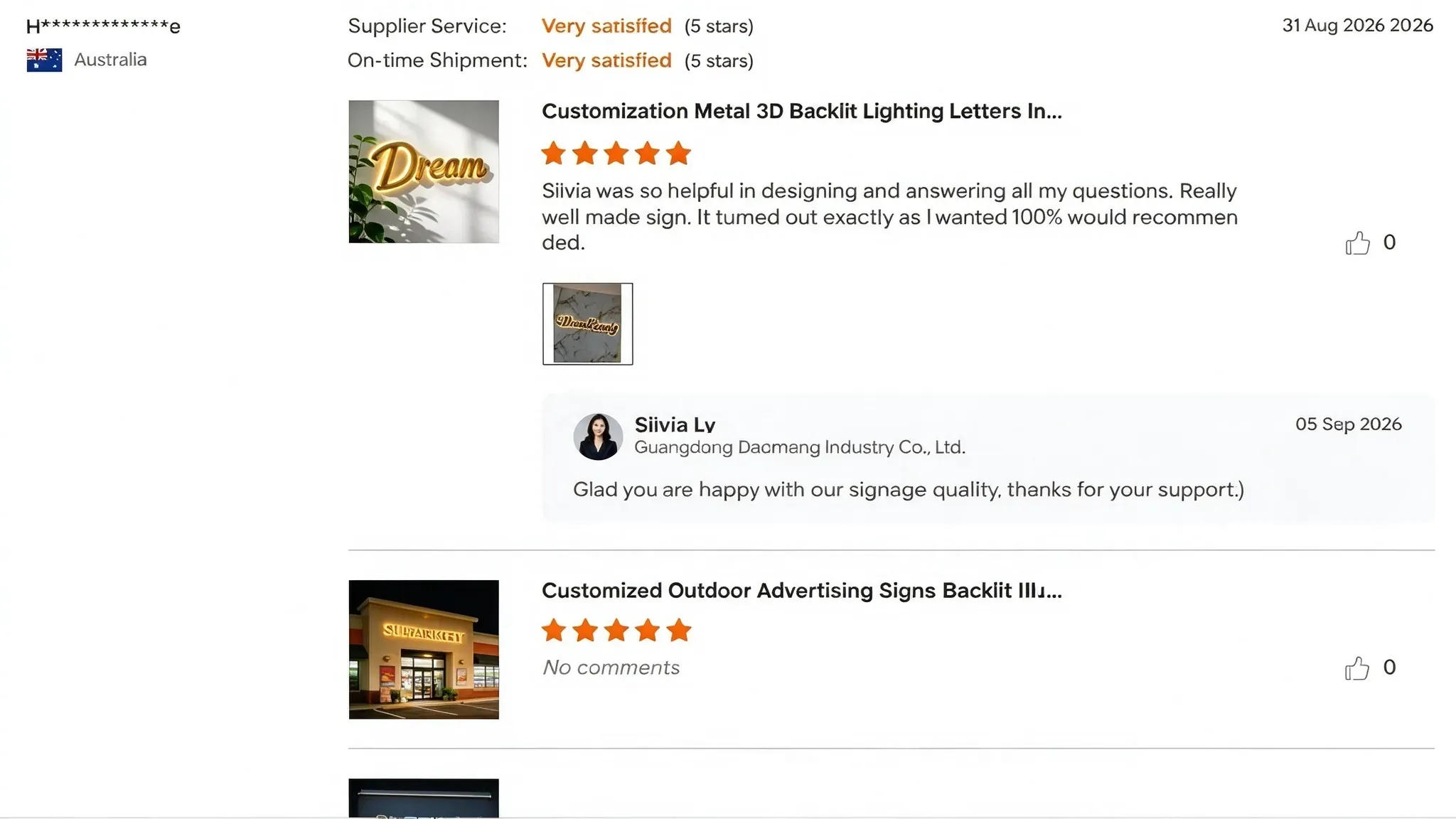 Sign shop partner testimonial for bulk order