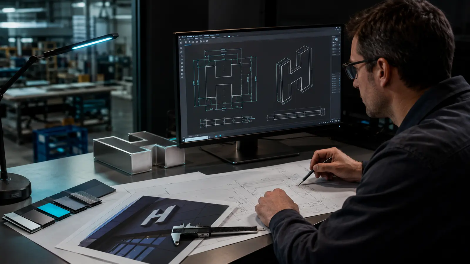 Illustrative engineering review of project documentation and manufactured sign components