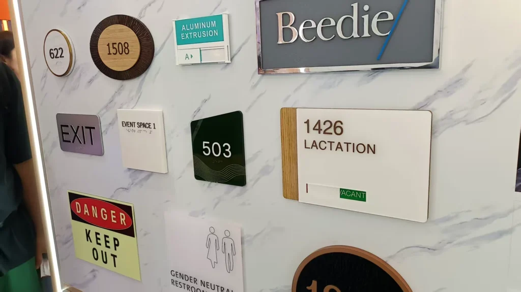 Wayfinding room number and identification sign range