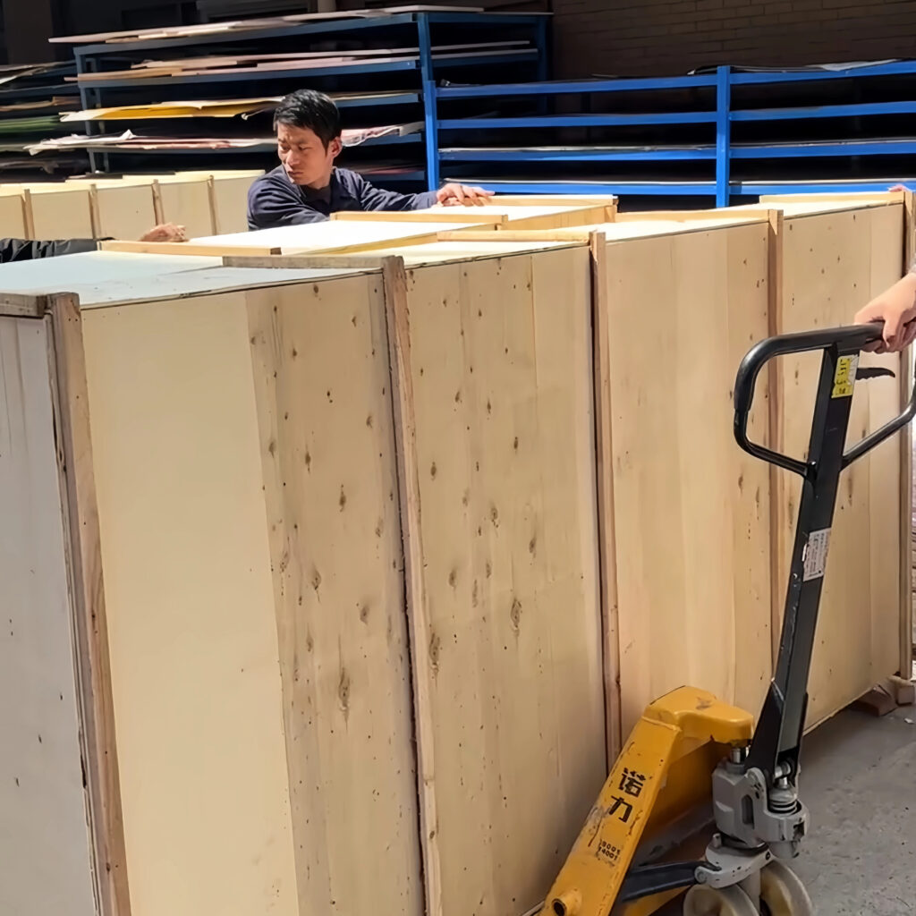 Protective packaging prepared for finished custom signs before shipment