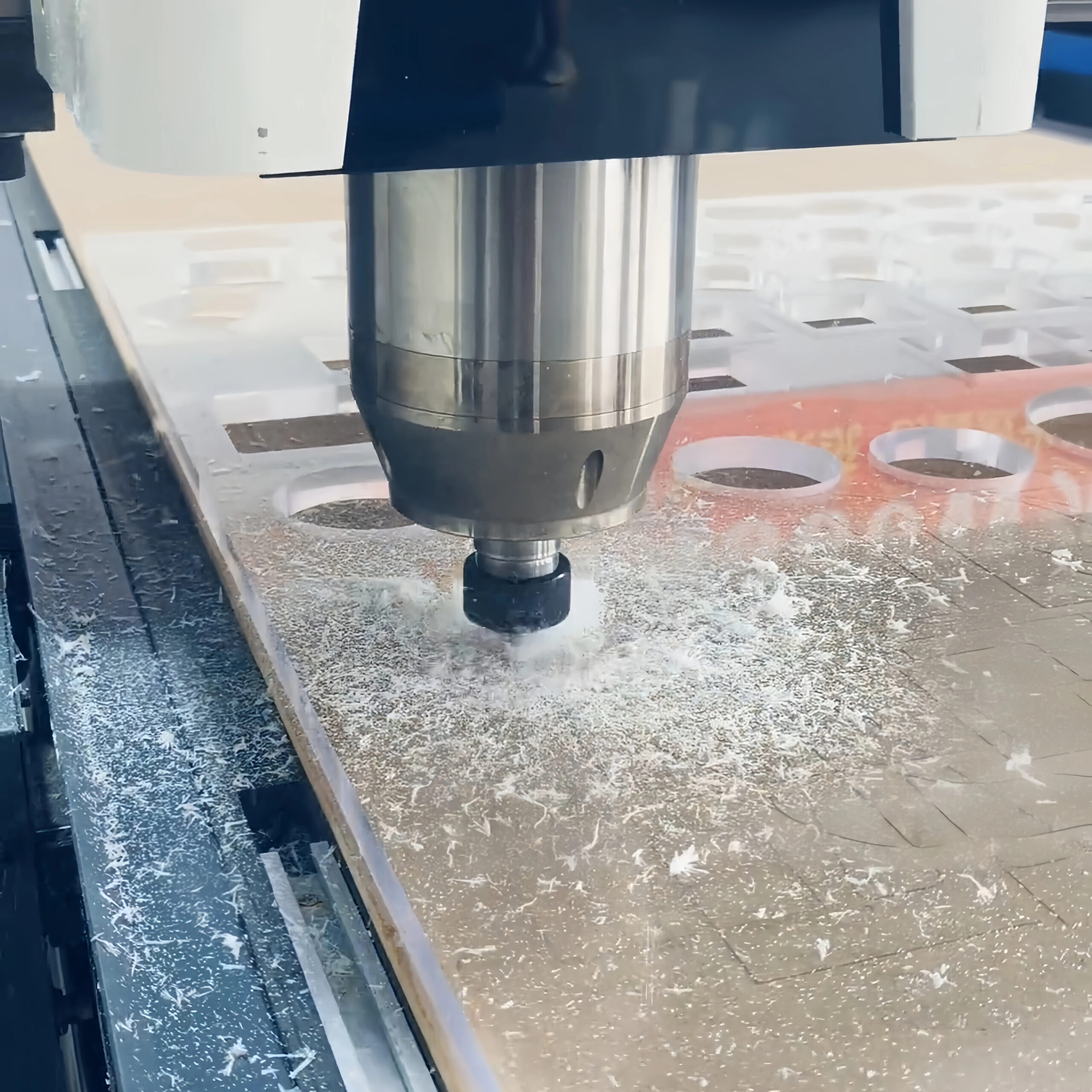 CNC engraving panel and base plate components for a custom illuminated sign